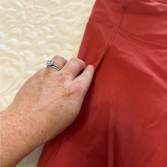Lululemon fast and free crop burnt orange Leggings 12 - Picture 6 of 10